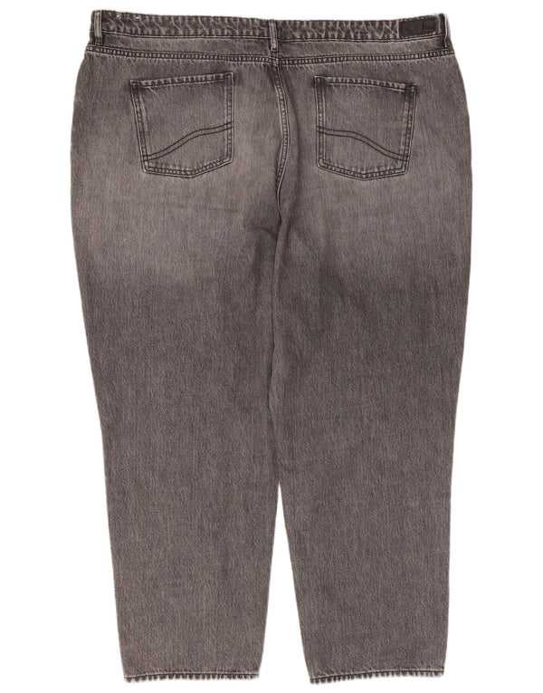 Женские укороченные джинсы Mom Jean для толстого лица, Великобритания, 22, 3XL, W44, L27, серый хлопок