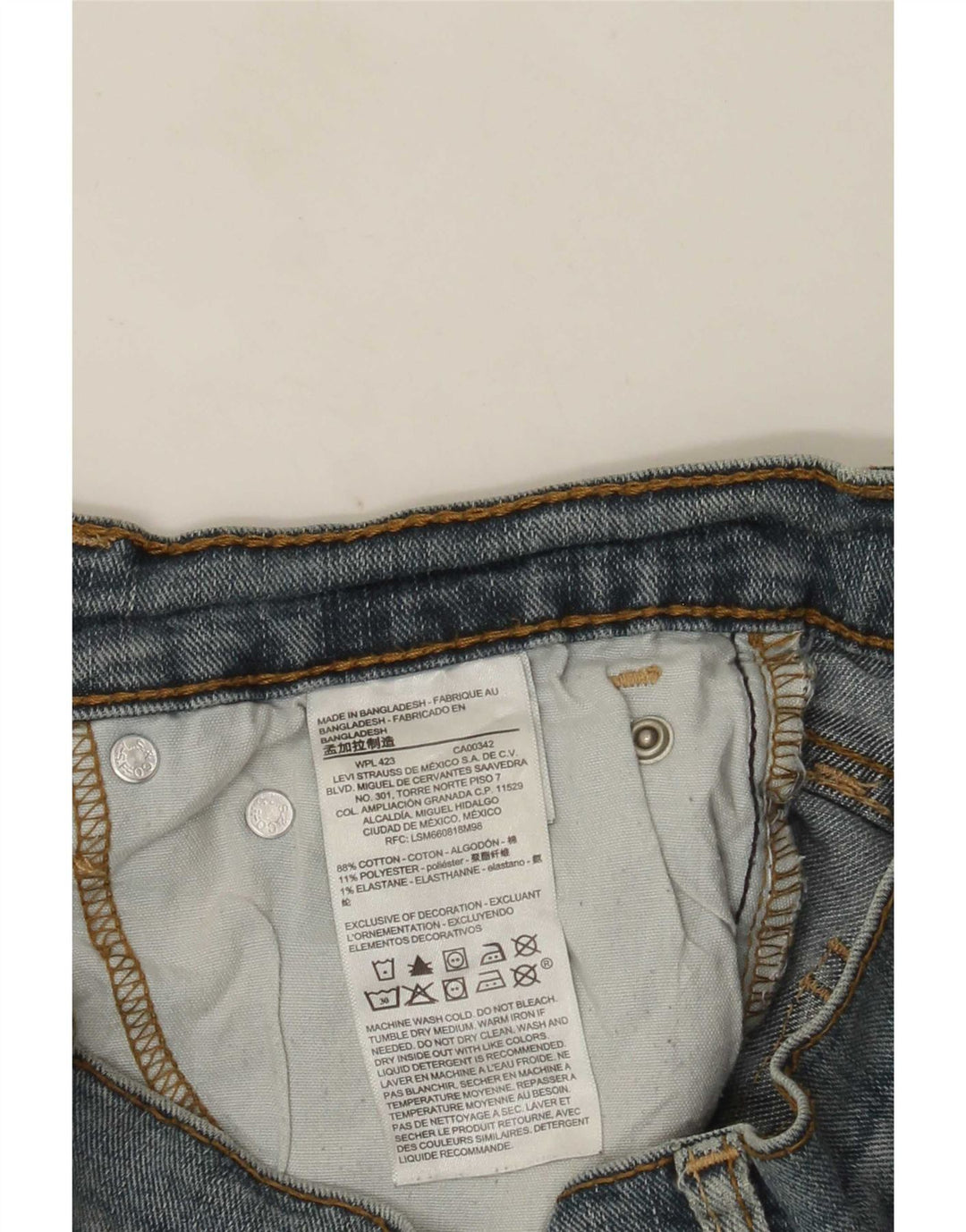 Мужские прямые джинсы Levi's Denizen W30 L30 синие, хлопок