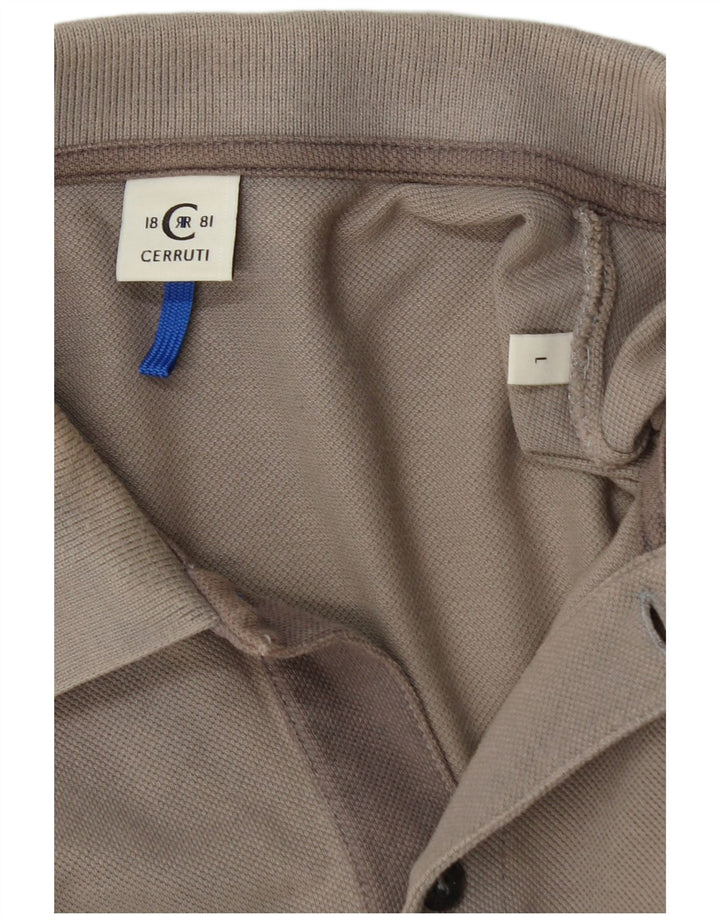 Мужская рубашка поло CERRUTI 1881 с рисунком, большая серая, хлопок