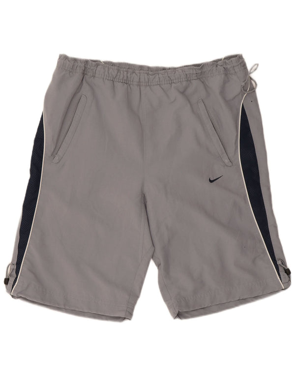 Мужские спортивные шорты Nike UK 31/33, средний серый полиэстер с цветными блоками
