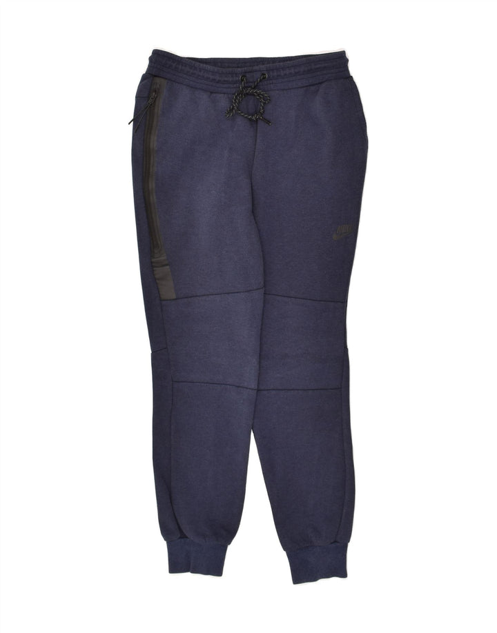 NIKE Womens Tracksuit Trousers Joggers UK 8 Small Navy Blue Cotton | Vintage Nike | Thrift | Second-Hand Nike | Used Clothing | Messina Hembry 