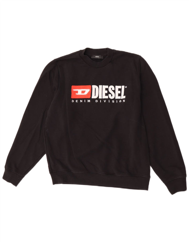 Мужской свитшот с рисунком Diesel, маленький черный хлопковый джемпер