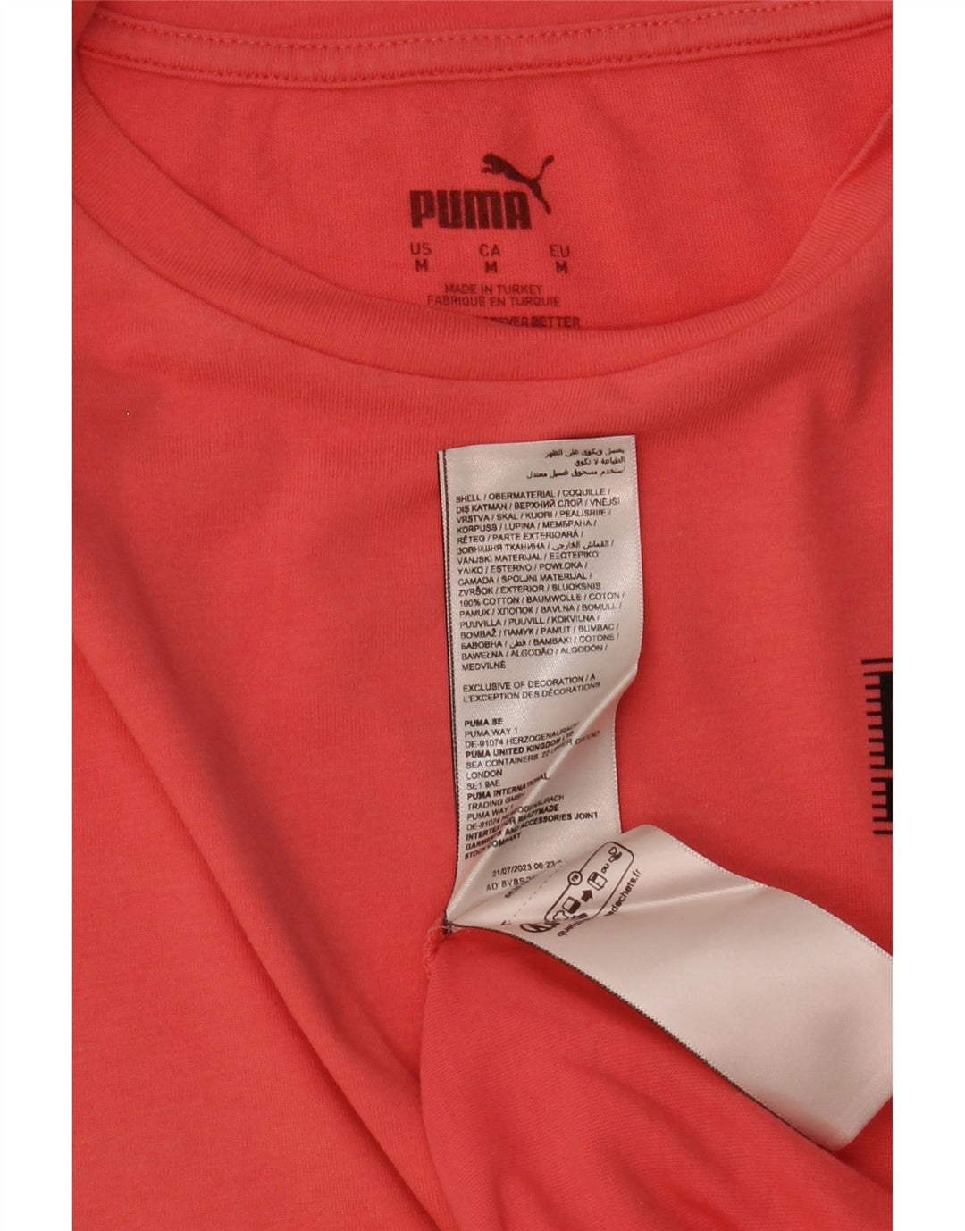 Женская футболка Puma Top UK 14 Medium Orange Cotton