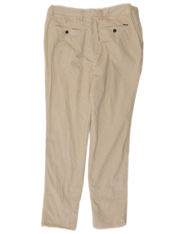 Massimo Dutti Мужские вельветовые брюки узкого кроя EU 44 Large W34 L31 Off White