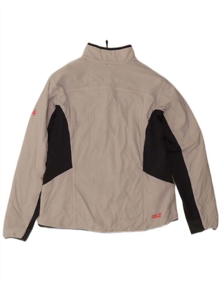 Женская ветровка Jack Wolfskin UK 18 XL белого цвета с цветными блоками