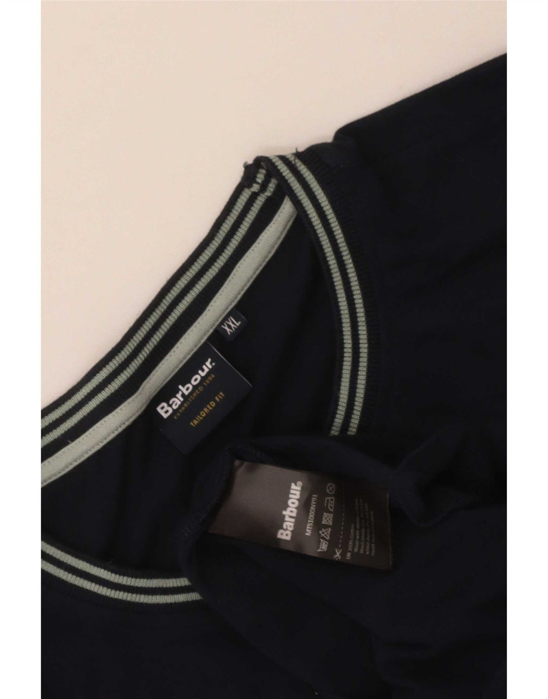 Мужская футболка Barbour Top 2XL Темно-синяя, хлопок