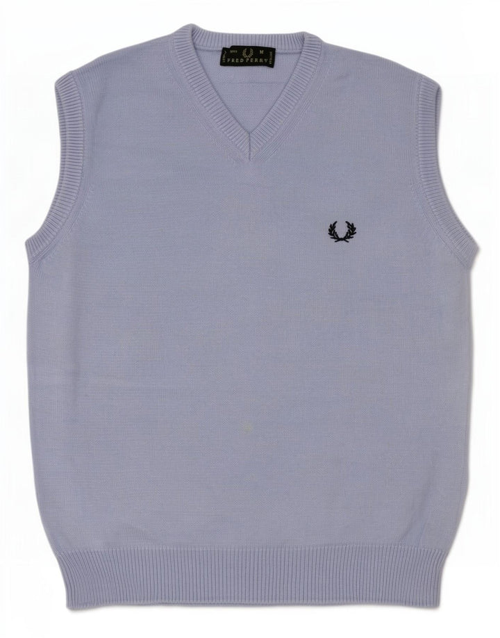 Мужская майка Fred Perry, хлопковая майка среднего синего цвета