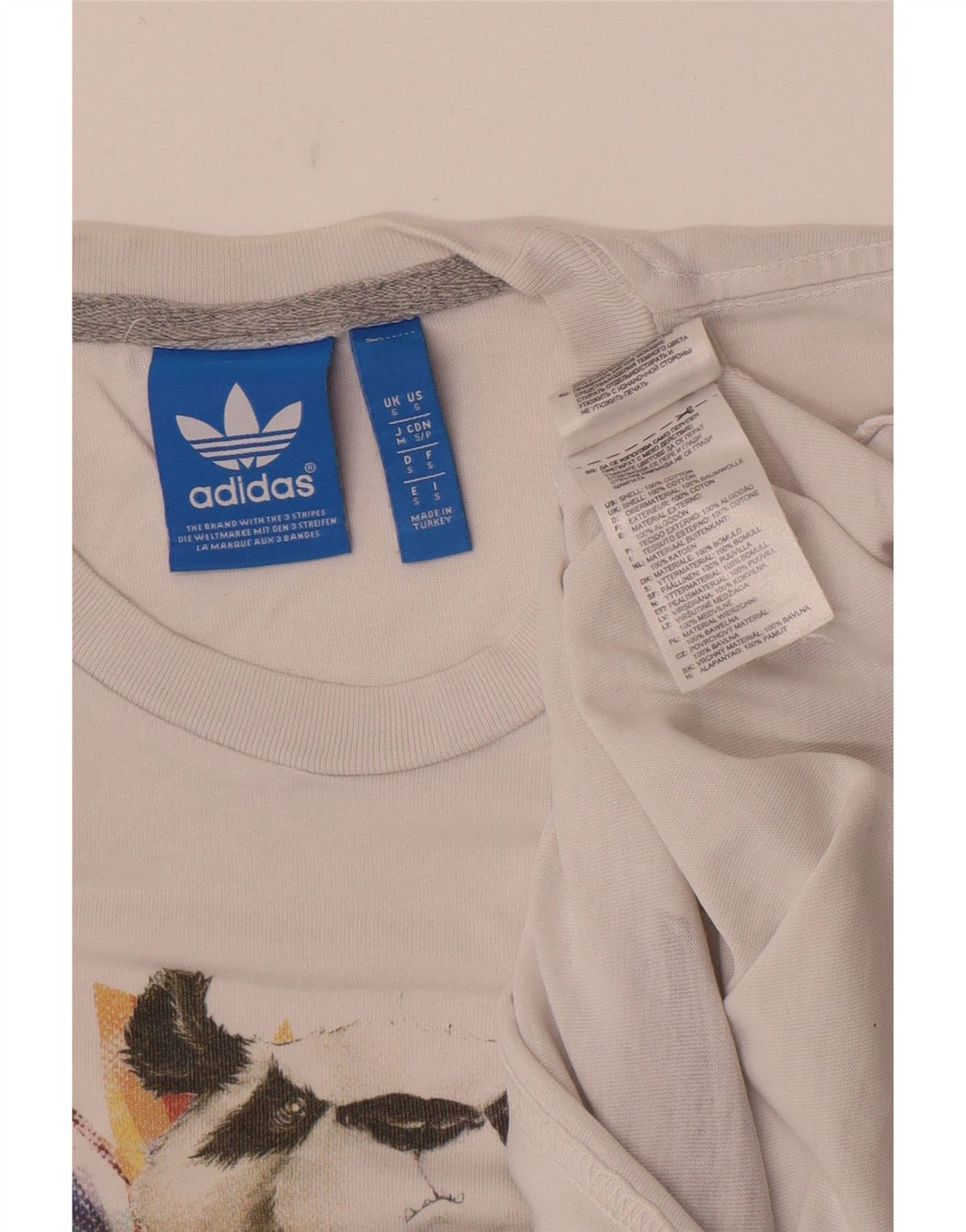 Мужская футболка Adidas с рисунком, маленький белый хлопок