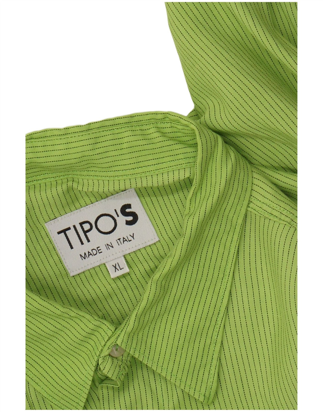 Мужская рубашка с коротким рукавом TIPO' S XL, зеленая в тонкую полоску