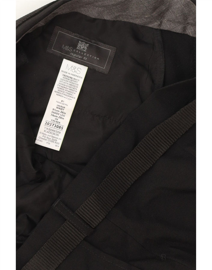 Мужские брюки чиносы MARKS & SPENCER стандартного кроя W36 L29, черный полиэстер