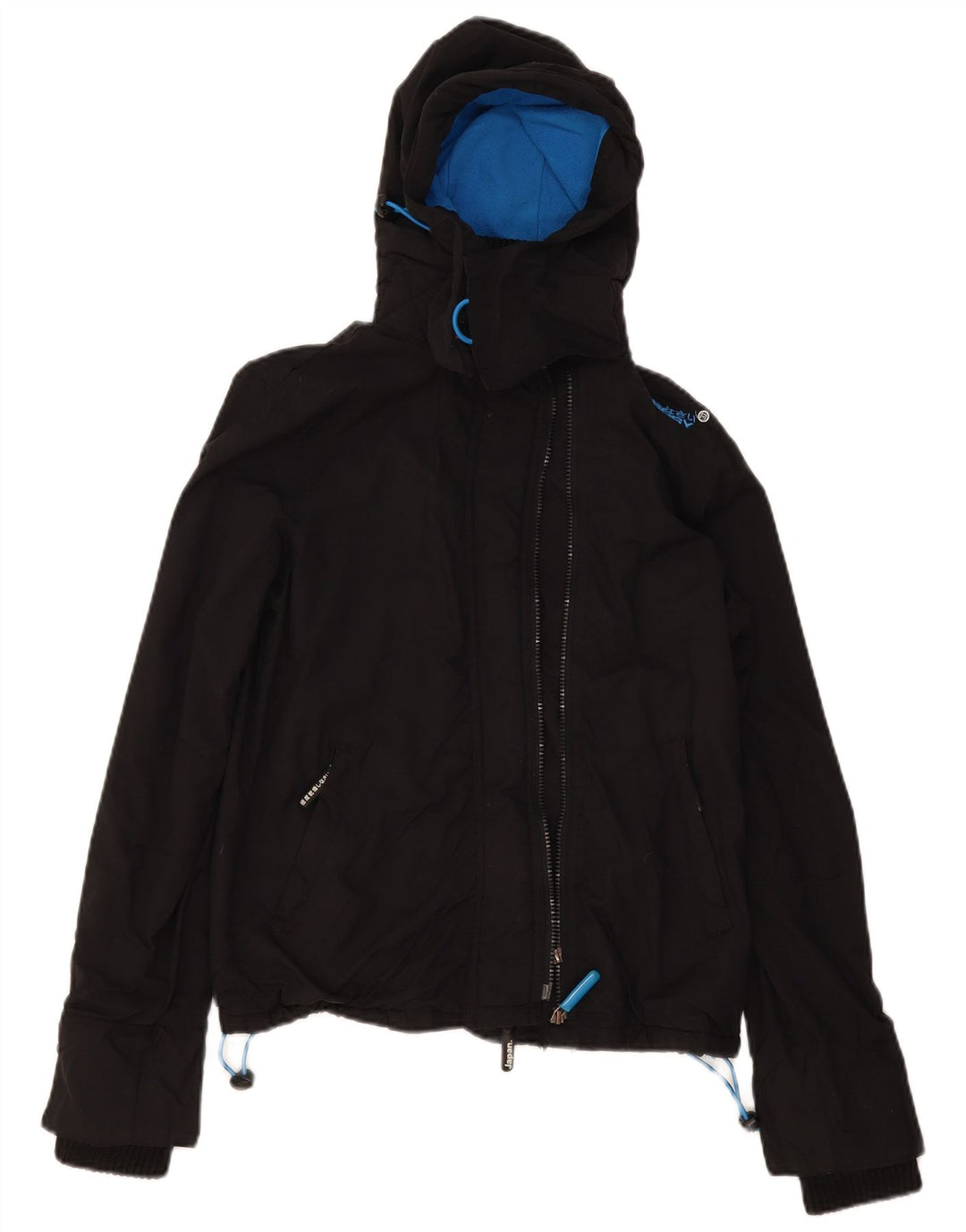 Женская ветровка с капюшоном Superdry UK 10, маленькая черная