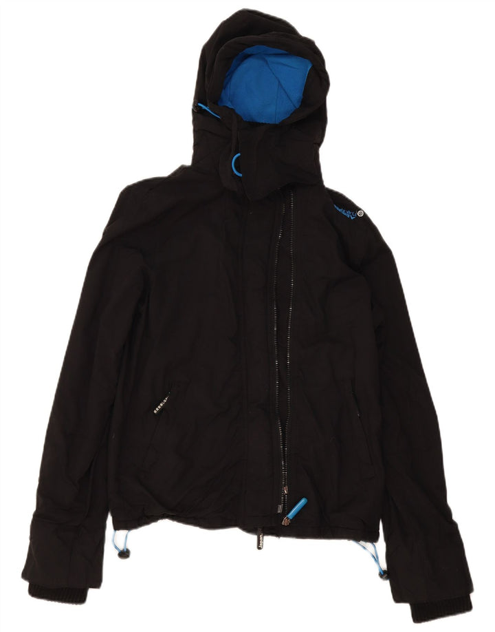 Женская ветровка с капюшоном Superdry UK 10, маленькая черная