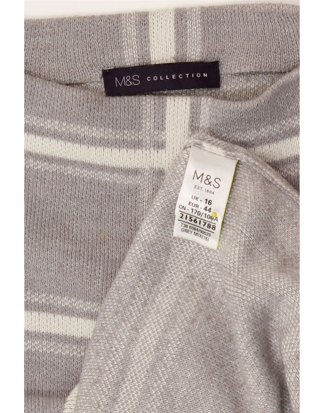 Женский джемпер с круглым вырезом Marks & Spencer UK 16, большая серая клетка