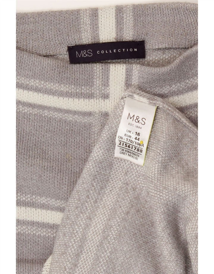 Женский джемпер с круглым вырезом Marks & Spencer UK 16, большая серая клетка