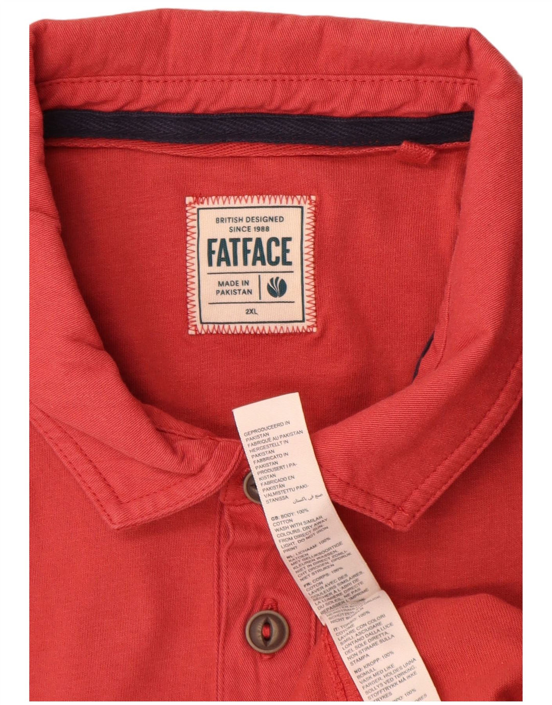 Мужская рубашка поло Fat Face 2XL, красный хлопок