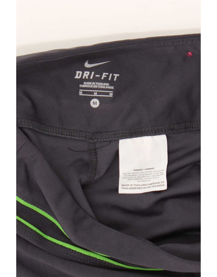 Женские спортивные брюки-капри Nike Dri Fit UK 14, полиэстер среднего серого цвета