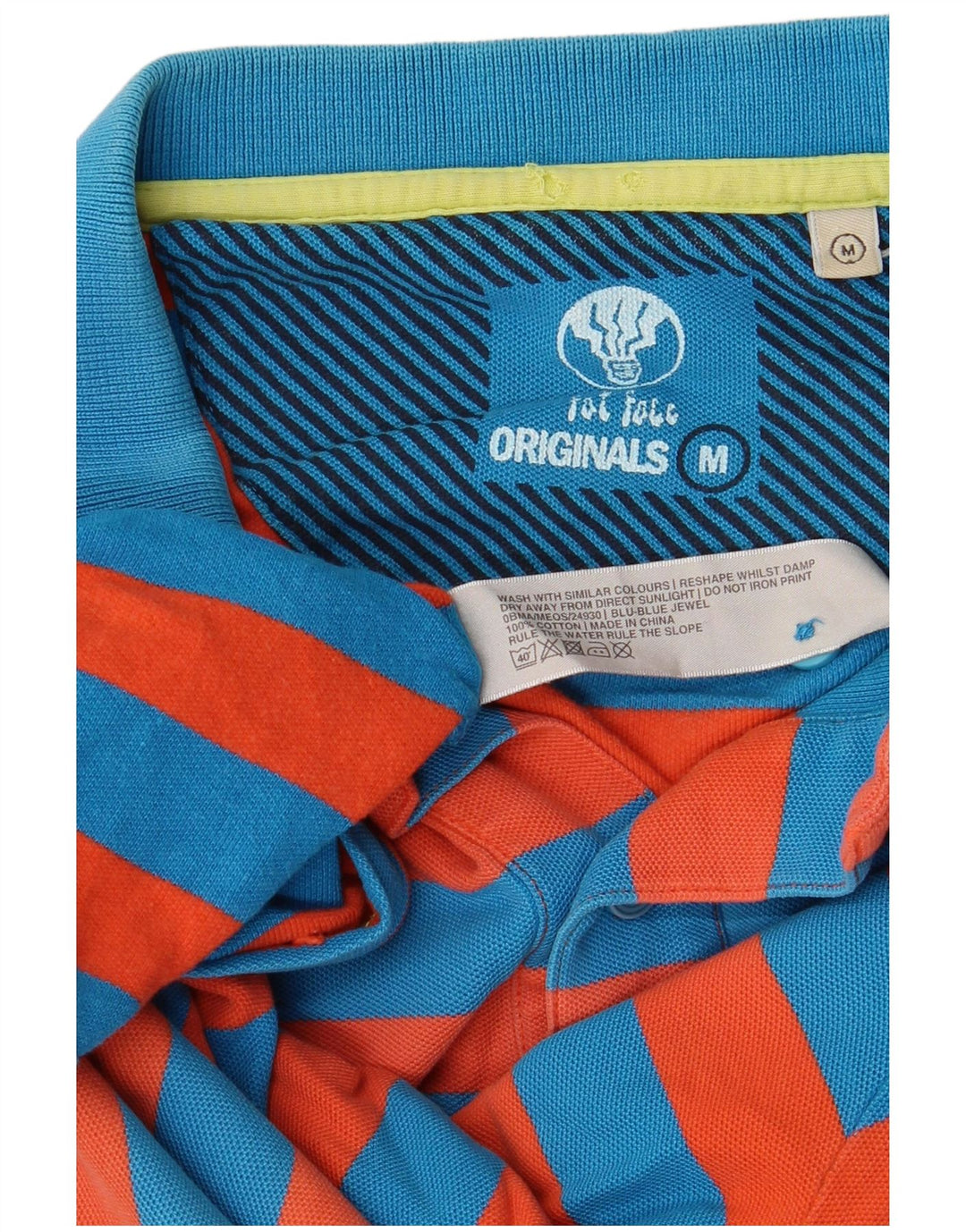 Мужская рубашка-поло для регби Fat Face, хлопок в красную полоску среднего размера