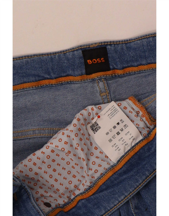 Мужские прямые джинсы Hugo Boss W44 L32, синий хлопок
