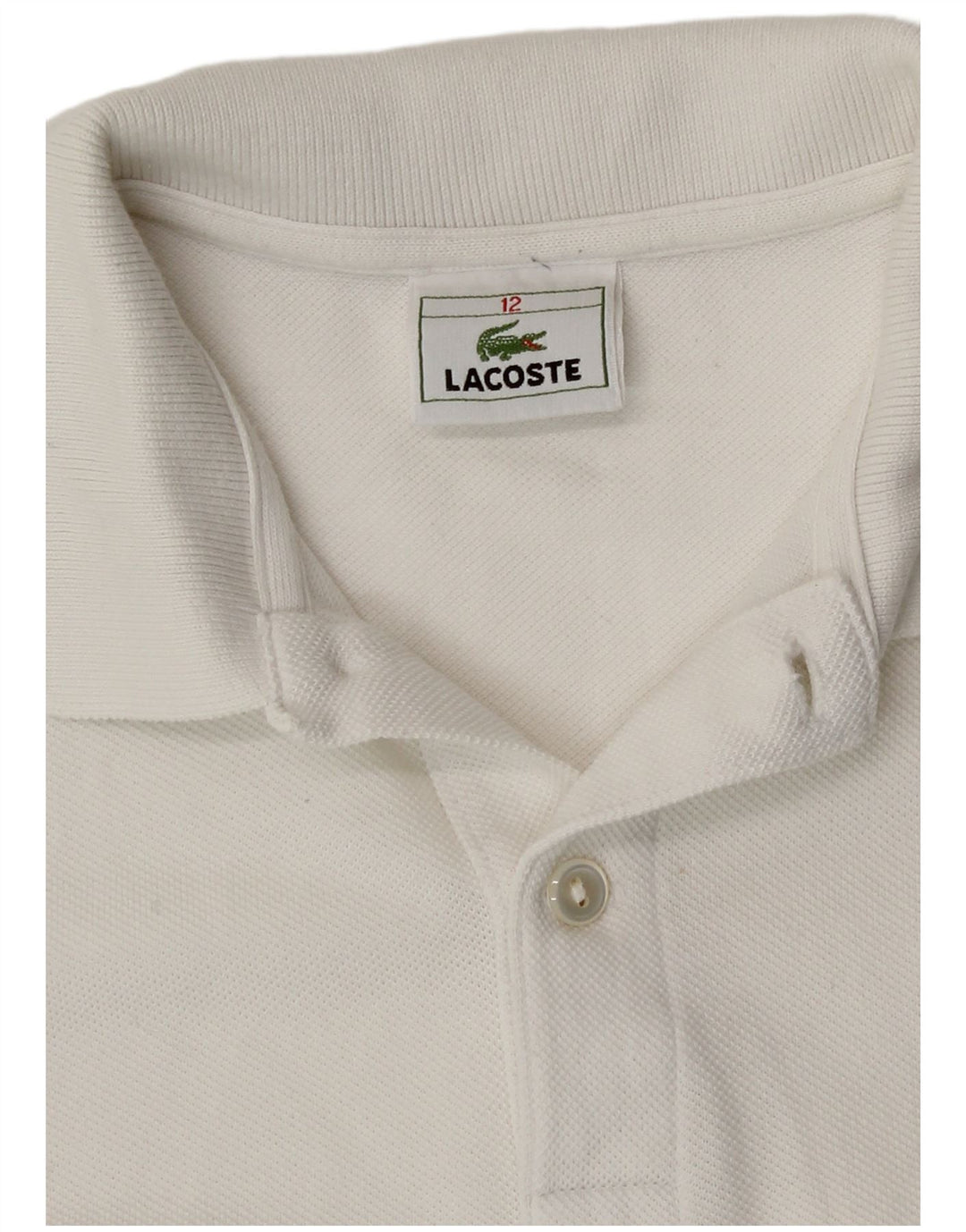 Рубашка-поло Lacoste для мальчиков 11-12 лет, белый хлопок