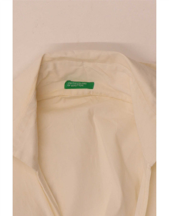 Женская блузка-рубашка с запахом Benetton UK 12, средний белый