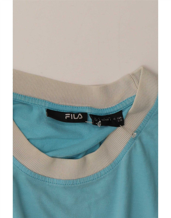 Мужская футболка Fila, большая синяя с цветными блоками