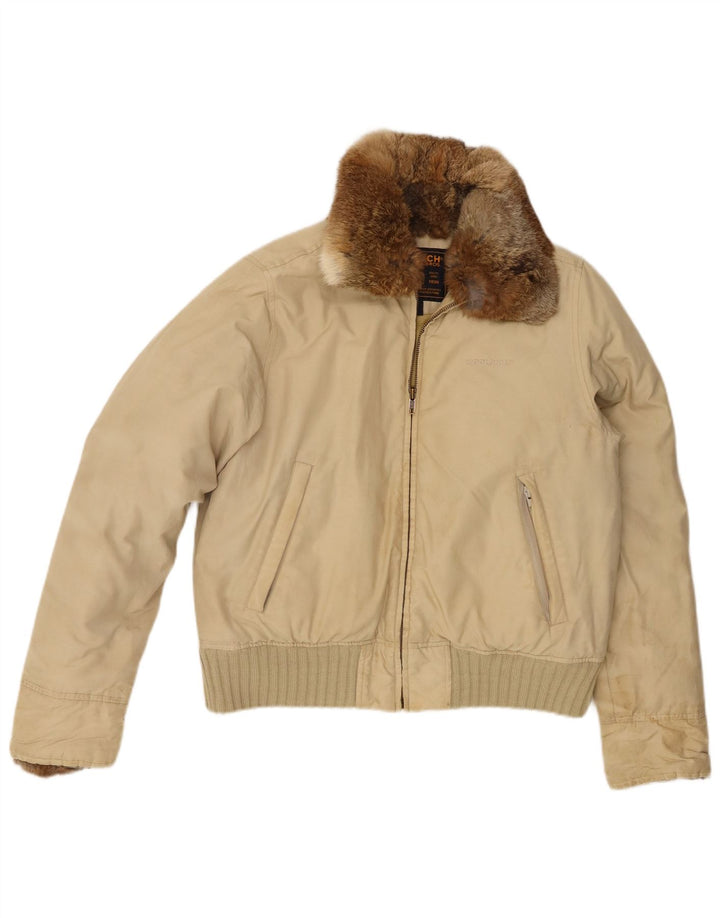 Женская стеганая куртка Woolrich UK 14, средний бежевый хлопок