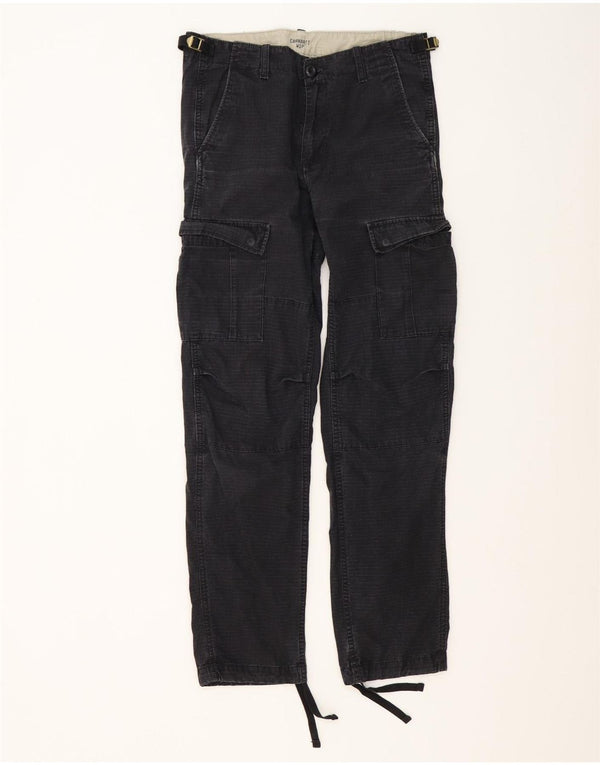 Мужские прямые брюки-карго Carhartt W29 L32, черные, хлопковые в мелкую клетку