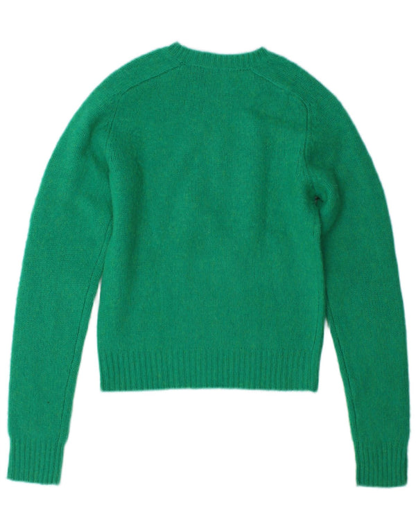 Женский укороченный джемпер с круглым вырезом Polo Ralph Lauren, Великобритания 6 XS, зеленая шерсть