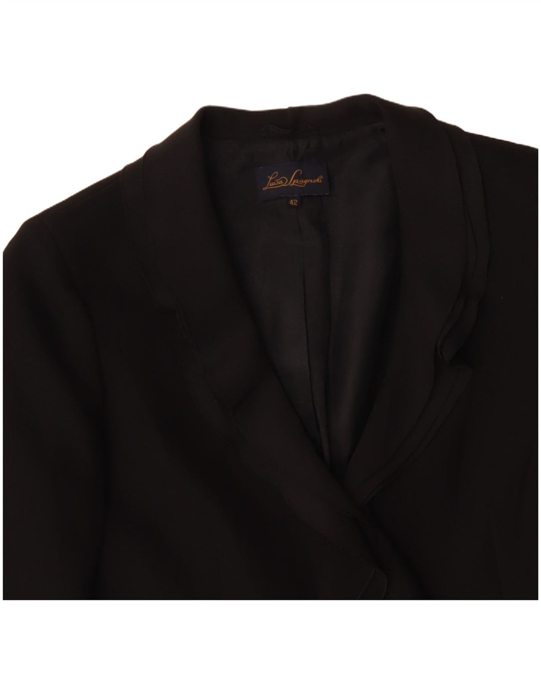 LUISA SPAGNOLI Женский пиджак на 2 пуговицах IT 42 Средний черный полиэстер