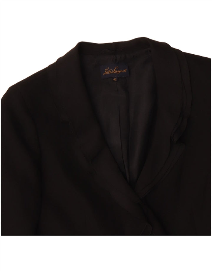 LUISA SPAGNOLI Женский пиджак на 2 пуговицах IT 42 Средний черный полиэстер