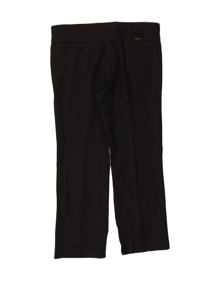 WRANGLER Mens Straight Casual Trousers W40 L30  Black Polyester Vintage Wrangler and Second-Hand Wrangler from Messina Hembry 