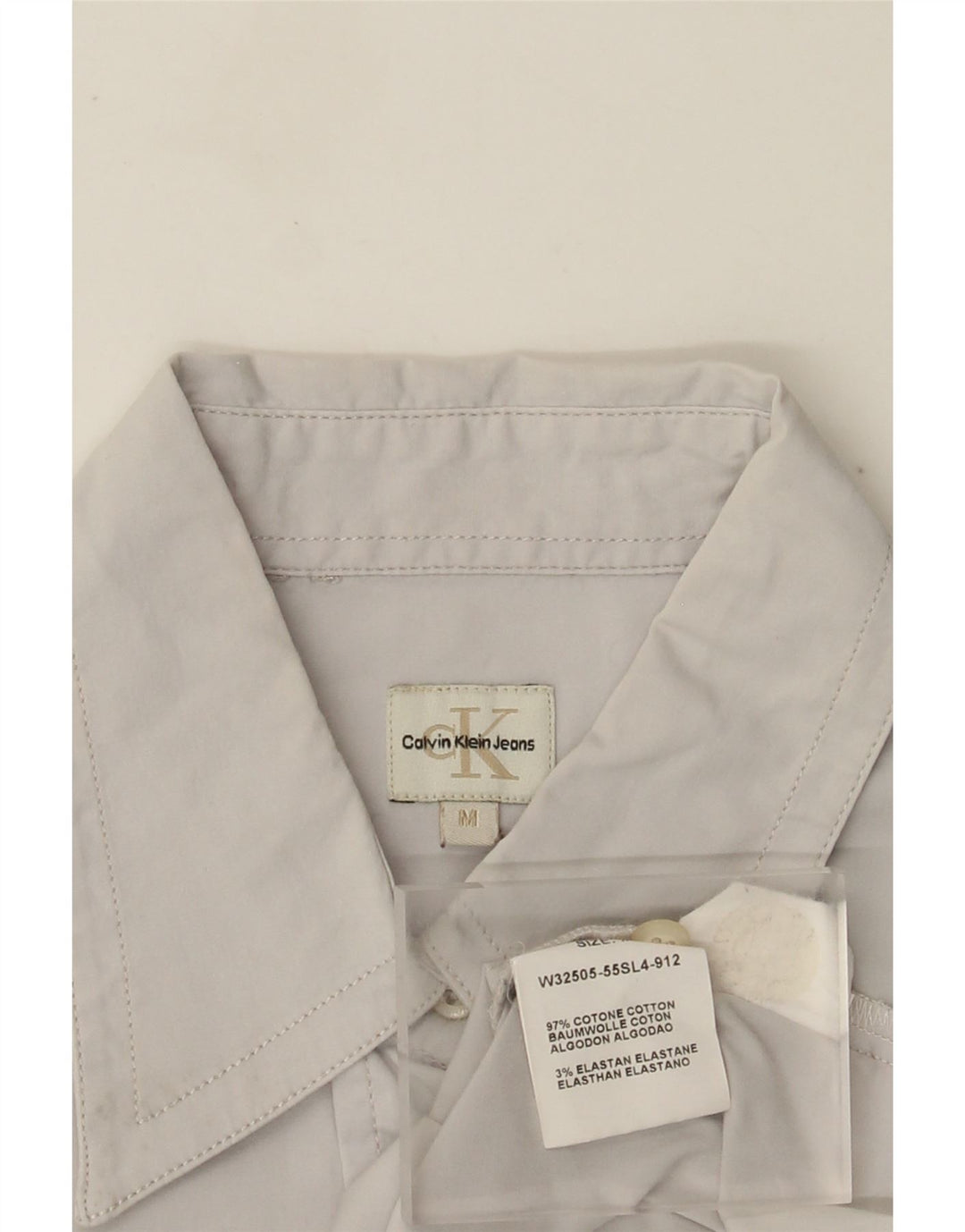 Женская рубашка Calvin Klein Jeans UK 12, хлопок среднего серого цвета