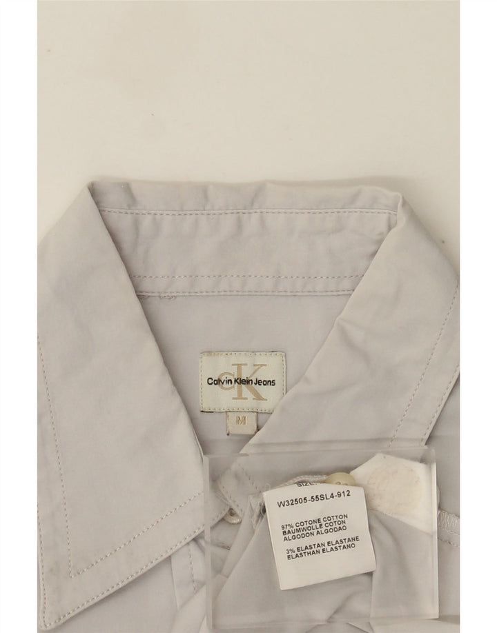 Женская рубашка Calvin Klein Jeans UK 12, хлопок среднего серого цвета