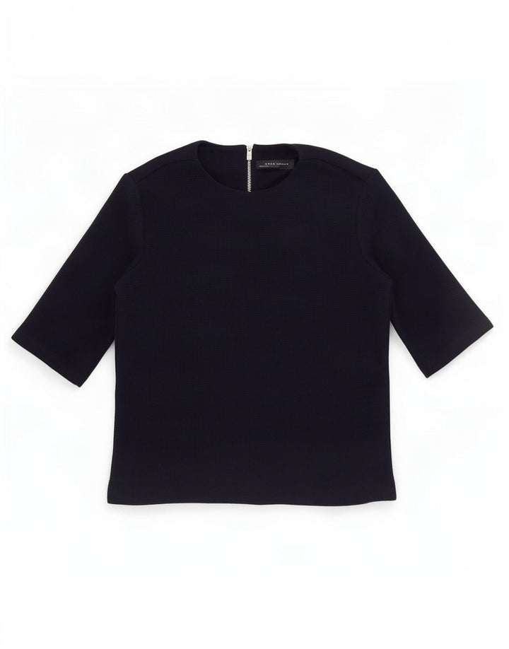 Женская блузка Zara Top UK 10, маленькая, темно-синяя