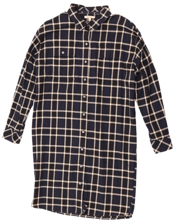 Женское платье-рубашка с длинным рукавом Barbour UK 10, маленькое темно-синее платье в клетку
