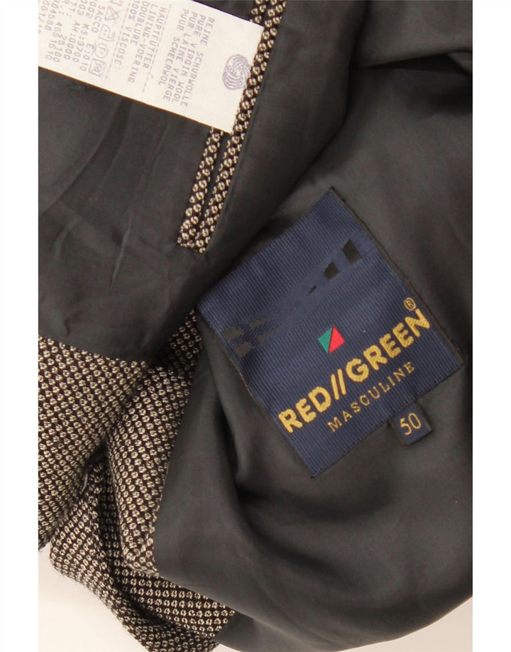 REDGREEN Мужской пиджак на 3 пуговицах EU 50, большой серый пятнистый шерстяной пиджак