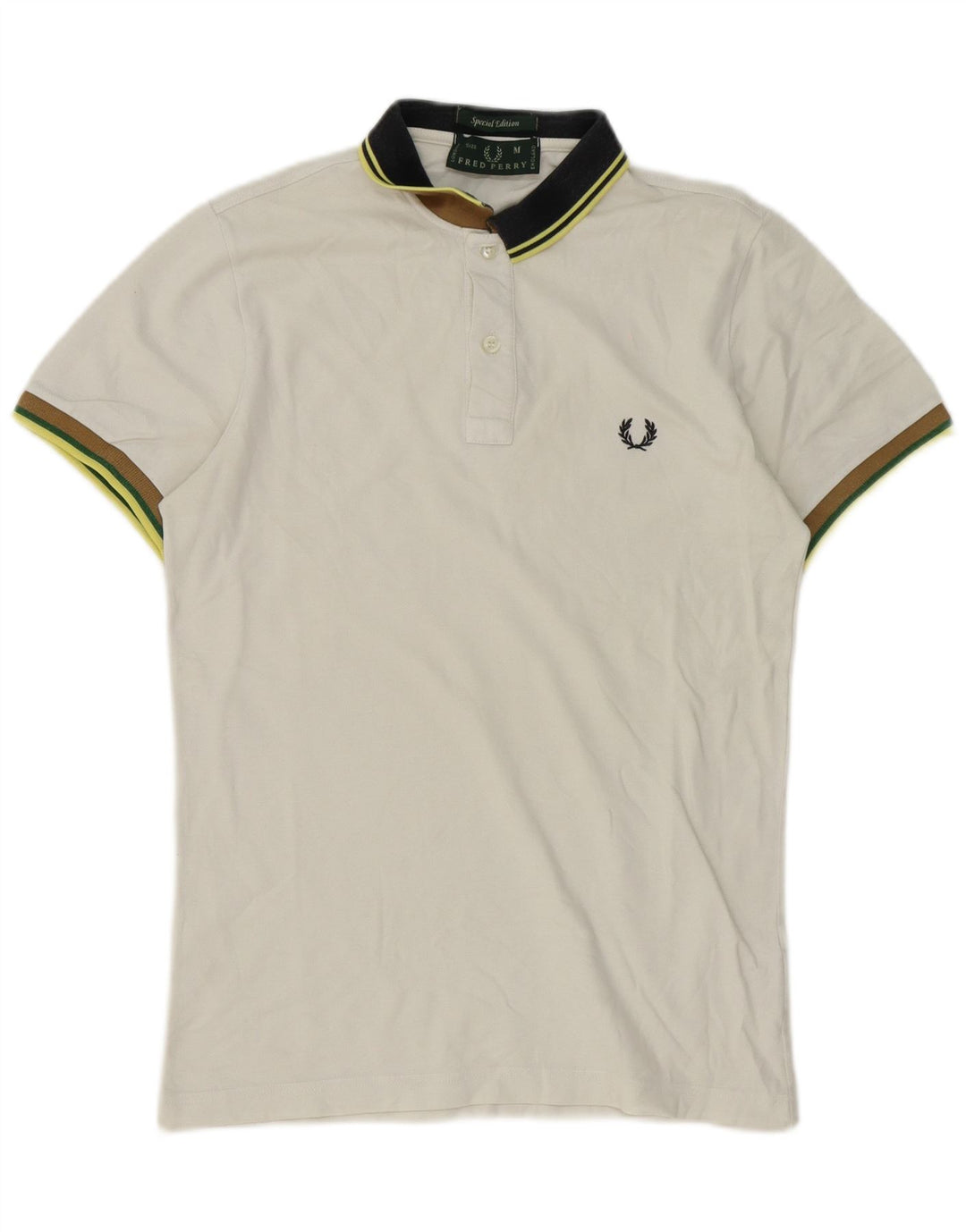 Мужская рубашка поло Fred Perry среднего размера, белый хлопок
