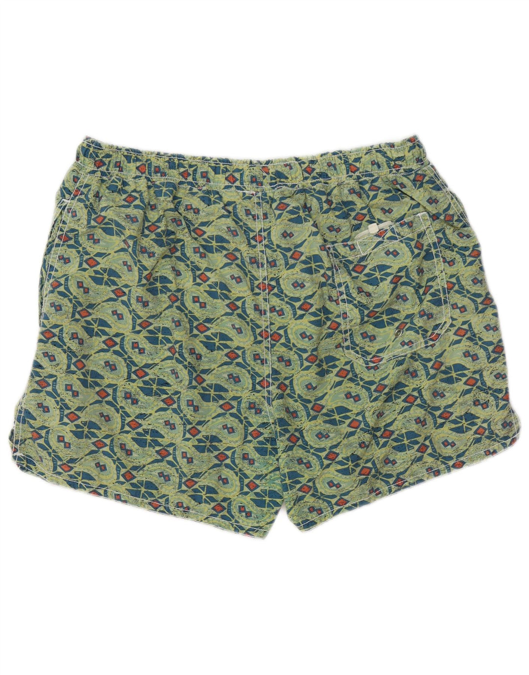 SANTO STEFANO Мужские шорты для плавания, полиамид среднего зеленого цвета с геометрическим рисунком