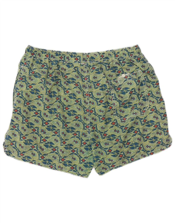 SANTO STEFANO Мужские шорты для плавания, полиамид среднего зеленого цвета с геометрическим рисунком