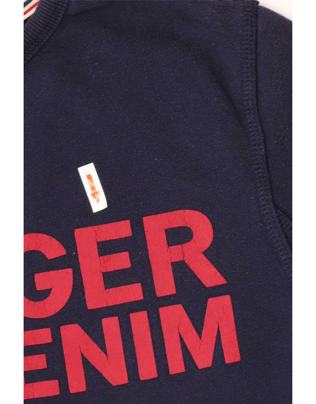 Мужской свитшот с рисунком Tommy Hilfiger, средний темно-синий хлопковый джемпер
