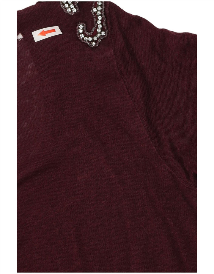 Женская футболка Zara Top UK 14 Medium Burgundy