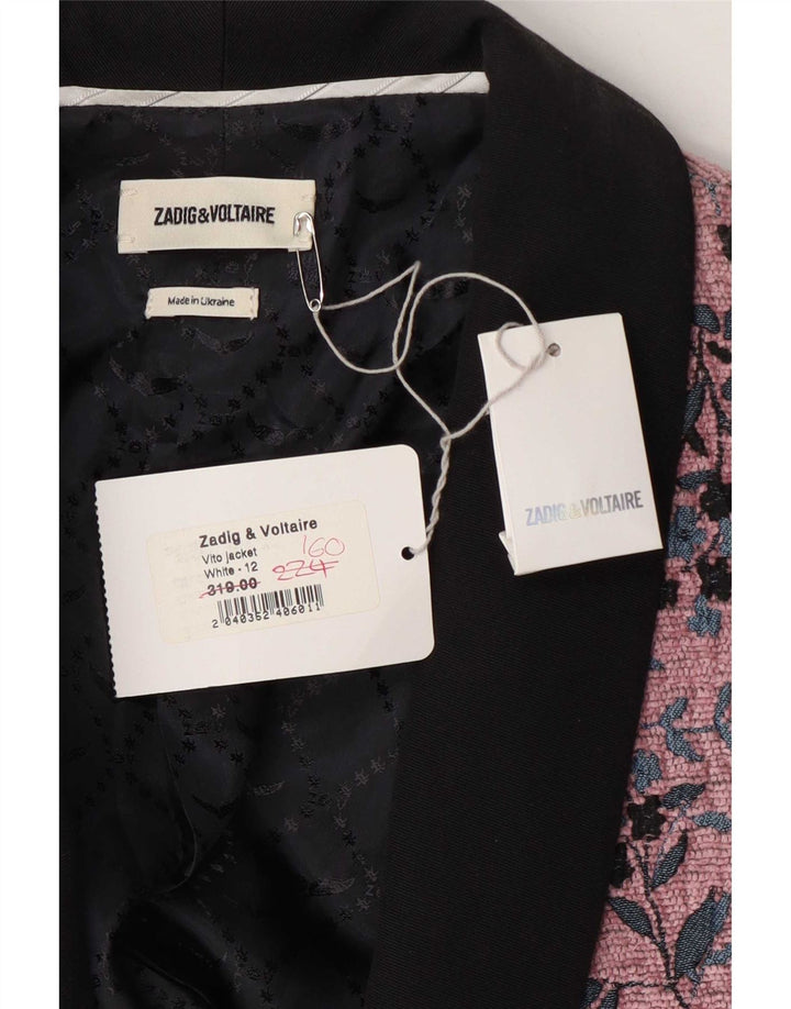 Женский пиджак ZADIG & VOLTAIRE EU 40, средний розовый цветочный дизайнер