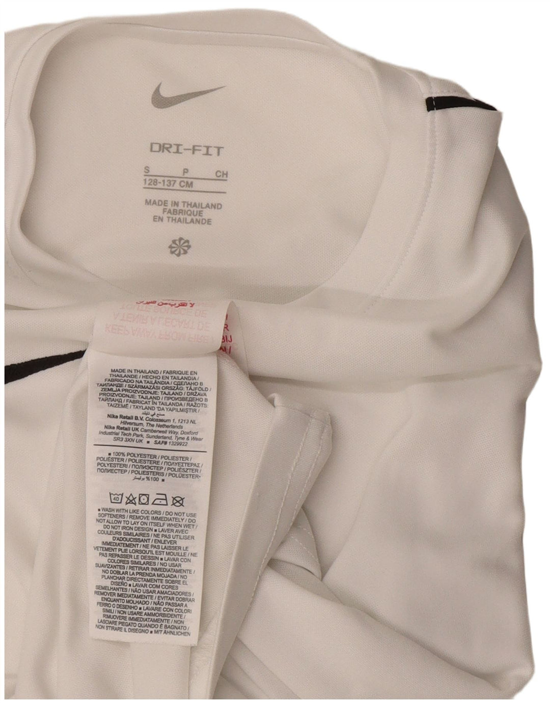 Футболка NIKE для мальчиков Dri Fit, топ 8–9 лет, маленький размер, белый полиэстер