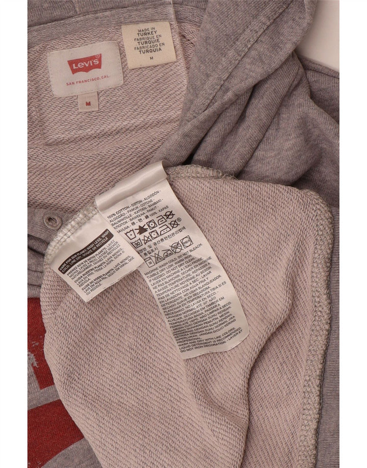 Мужской джемпер с капюшоном с рисунком Levi's, хлопковый средний серый цвет