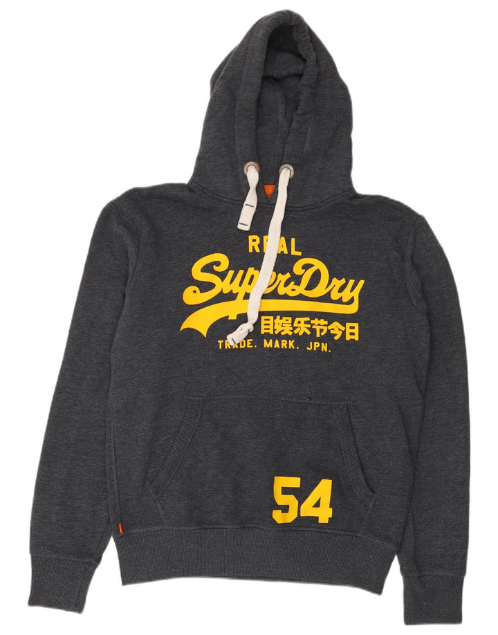 Мужской джемпер с капюшоном Superdry с рисунком, средний серый, хлопок