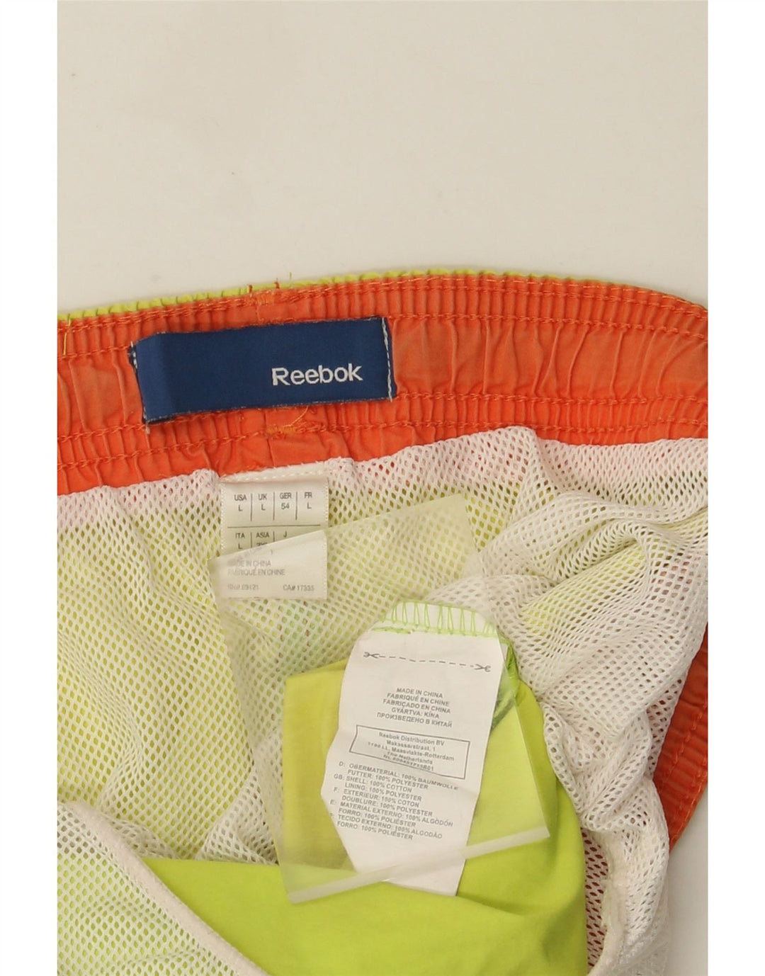 Мужские шорты для плавания Reebok, большие желтые, полиэстер