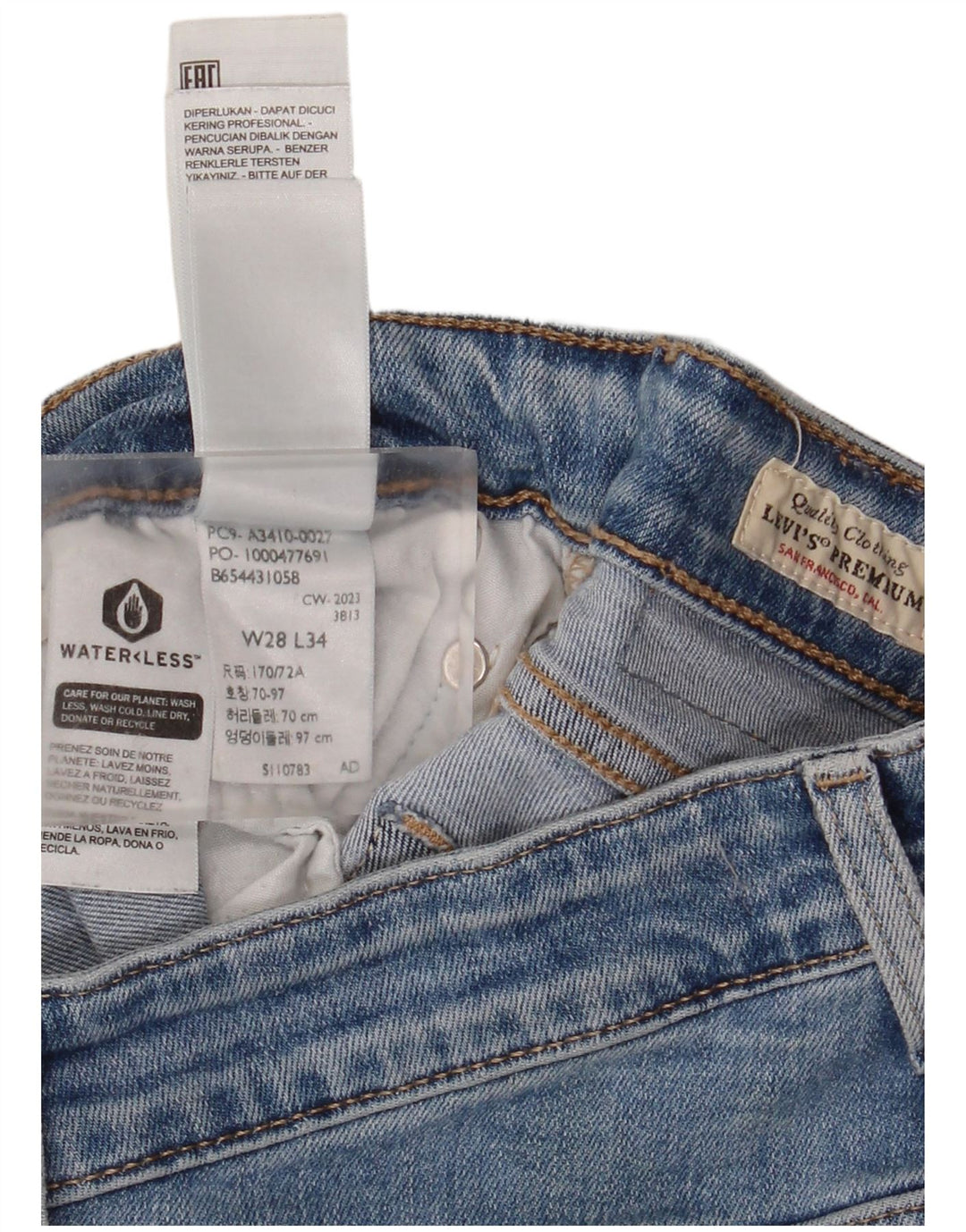 Женские расклешенные джинсы Levi's 726 W28 L34 синие, хлопок