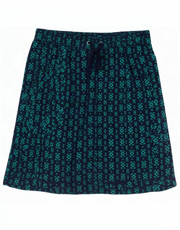 Женская юбка-трапеция Marks & Spencer UK 12 Medium W30 Темно-синяя с геометрическим рисунком