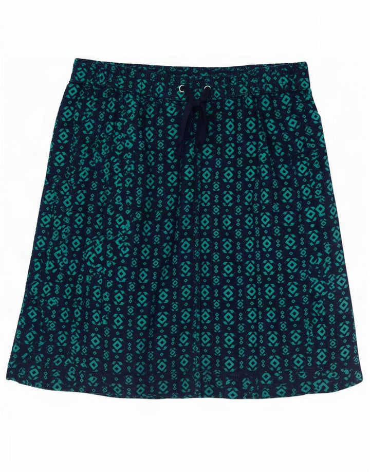 Женская юбка-трапеция Marks & Spencer UK 12 Medium W30 Темно-синяя с геометрическим рисунком
