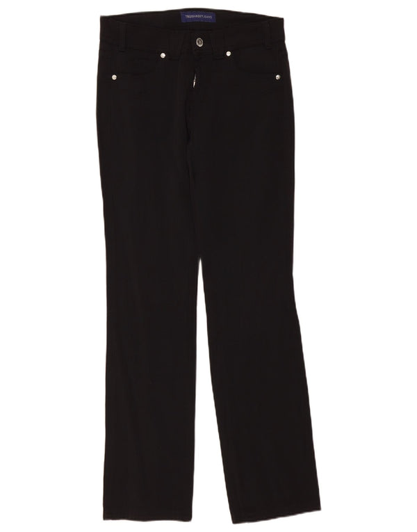 Trussardi Женские прямые повседневные брюки W26 L30, черные хлопковые